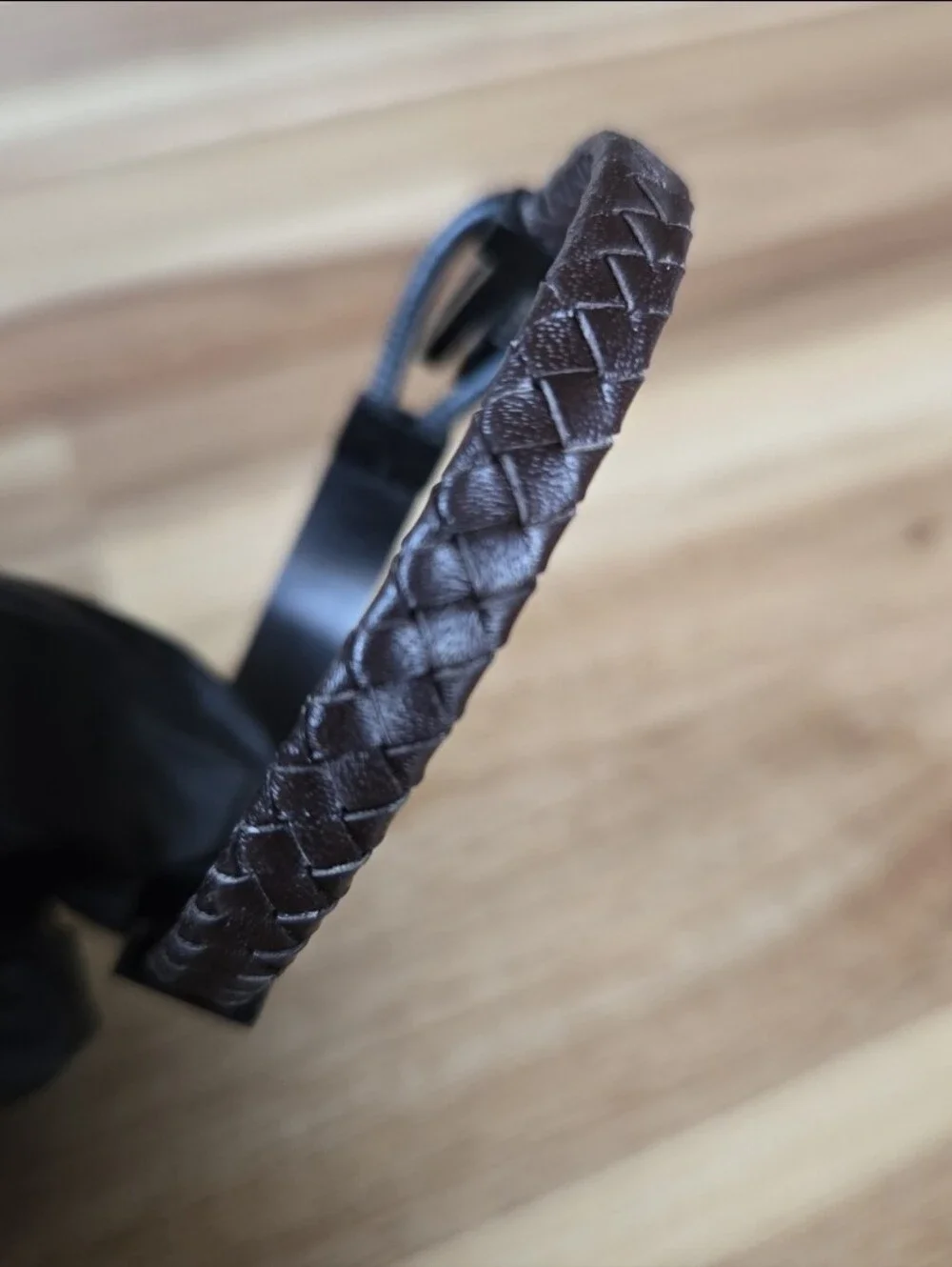 Stylish Unisex Brown/Black Braided Leather Bracelet Stainless Hook Style Clasp